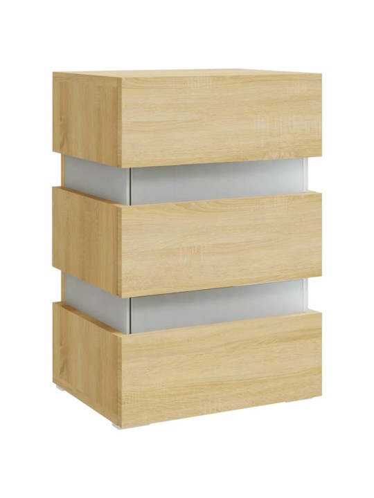 Noční stolek s LED dub sonoma 45 x 35 x 67 cm kompozitní dřevo