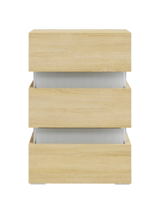 Noční stolek s LED dub sonoma 45 x 35 x 67 cm kompozitní dřevo