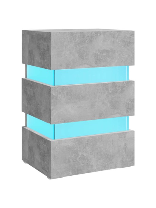 Noční stolek s LED betonově šedý 45x35x67 cm kompozitní dřevo