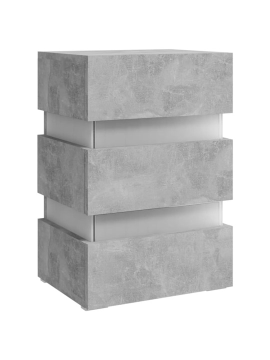 Noční stolek s LED betonově šedý 45x35x67 cm kompozitní dřevo