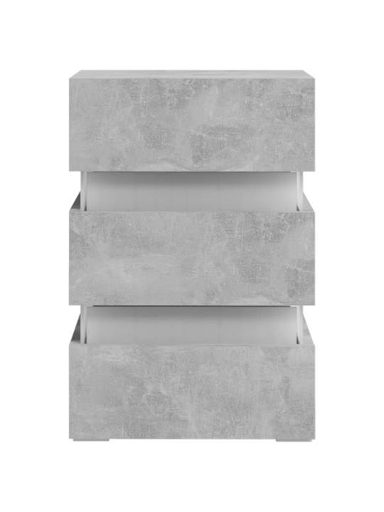 Noční stolek s LED betonově šedý 45x35x67 cm kompozitní dřevo