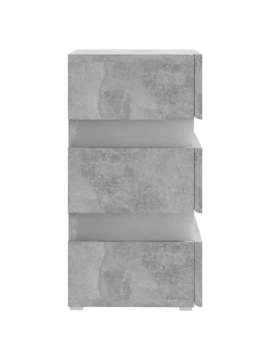 Noční stolek s LED betonově šedý 45x35x67 cm kompozitní dřevo