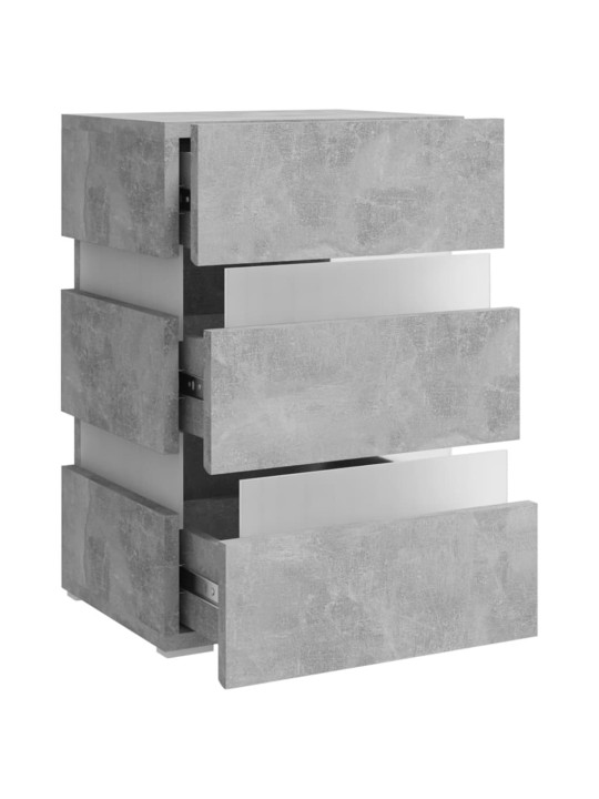 Noční stolek s LED betonově šedý 45x35x67 cm kompozitní dřevo