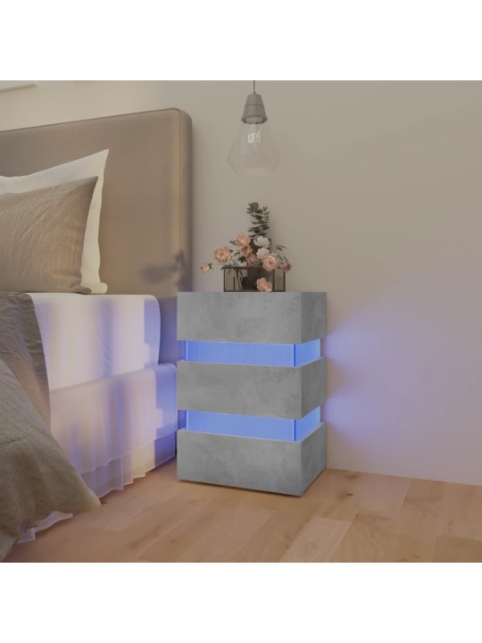 Noční stolek s LED betonově šedý 45x35x67 cm kompozitní dřevo