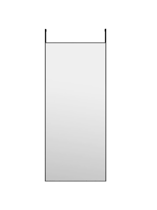 Zrcadlo na dveře černé 40 x 100 cm sklo a hliník