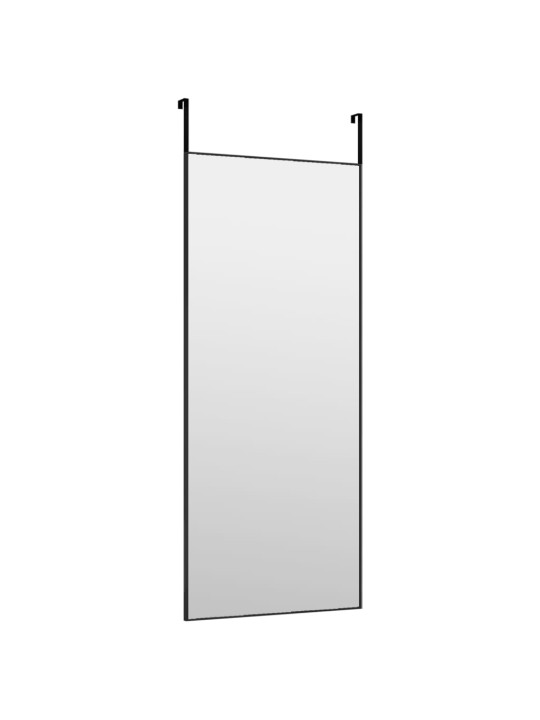 Zrcadlo na dveře černé 40 x 100 cm sklo a hliník