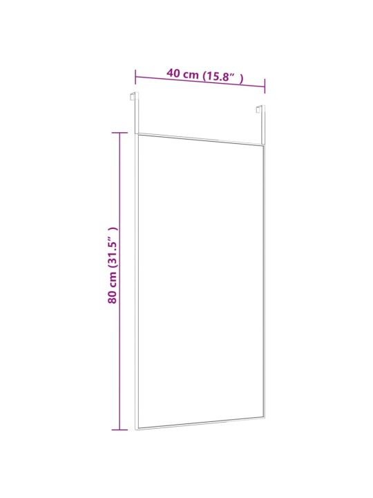 Zrcadlo na dveře zlaté 40 x 80 cm sklo a hliník
