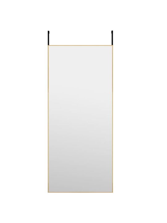 Zrcadlo na dveře zlaté 40 x 100 cm sklo a hliník