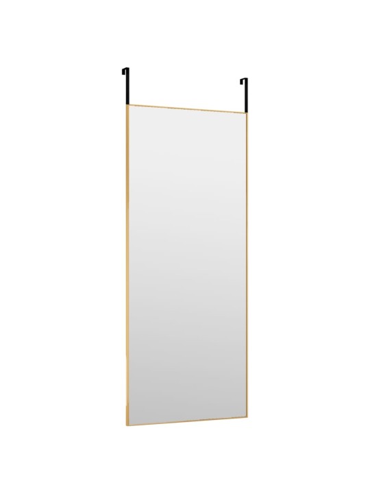 Zrcadlo na dveře zlaté 40 x 100 cm sklo a hliník