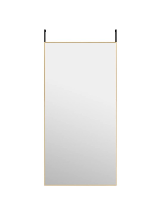 Zrcadlo na dveře zlaté 50 x 100 cm sklo a hliník