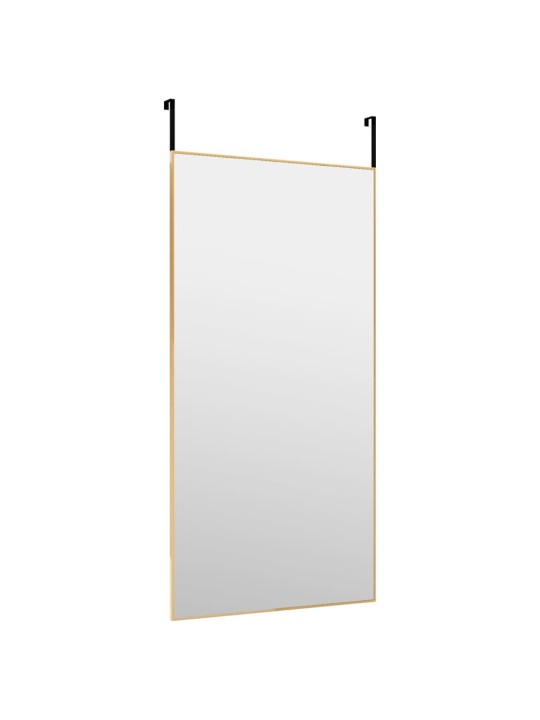 Zrcadlo na dveře zlaté 50 x 100 cm sklo a hliník