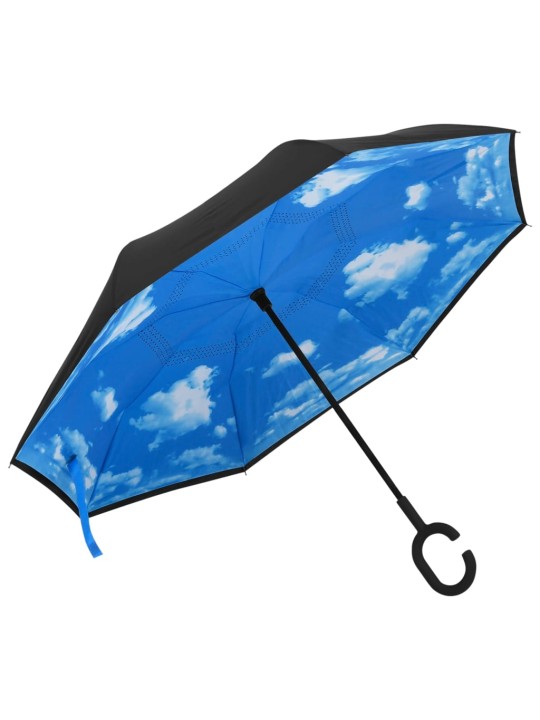 Deštník s rukojetí ve tvaru C černý 108 cm