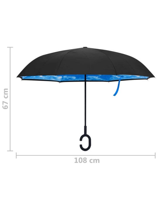 Deštník s rukojetí ve tvaru C černý 108 cm