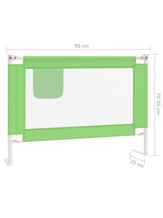 Dětská zábrana k postýlce zelená 90 x 25 cm textil