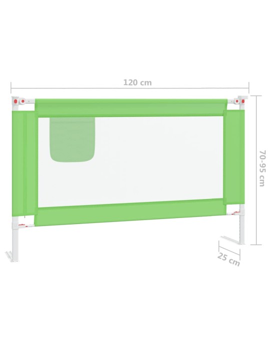 Dětská zábrana k postýlce zelená 120 x 25 cm textil