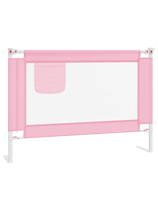 Dětská zábrana k postýlce růžová 90 x 25 cm textil