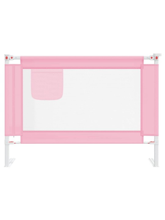 Dětská zábrana k postýlce růžová 90 x 25 cm textil