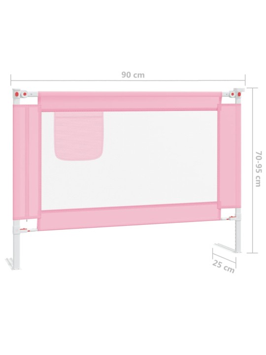 Dětská zábrana k postýlce růžová 90 x 25 cm textil