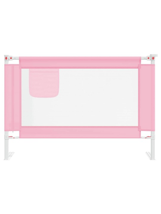 Dětská zábrana k postýlce růžová 100 x 25 cm textil