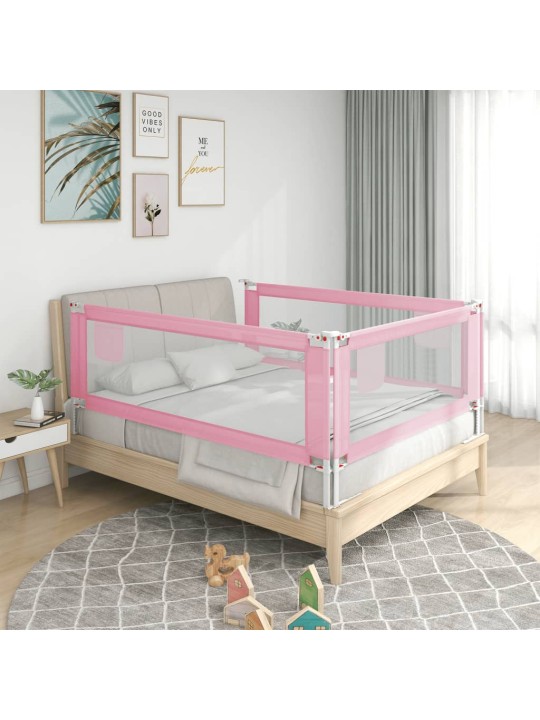 Dětská zábrana k postýlce růžová 100 x 25 cm textil