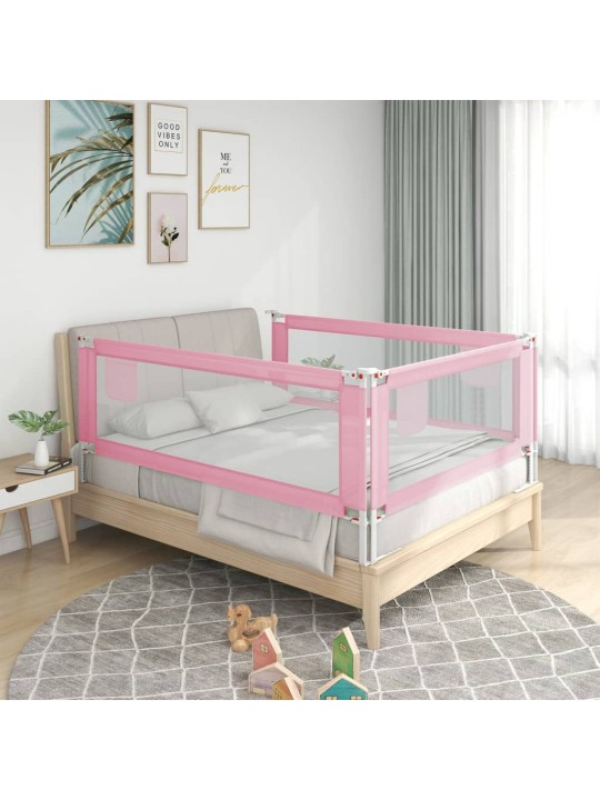 Dětská zábrana k postýlce růžová 150 x 25 cm textil