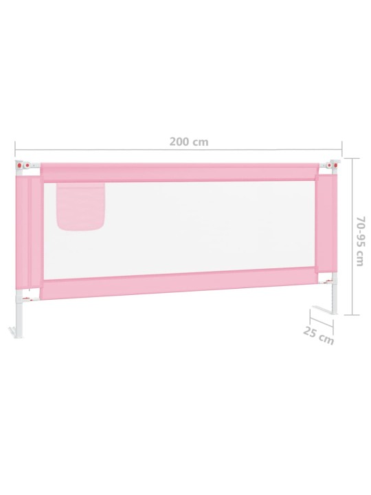 Dětská zábrana k postýlce růžová 200 x 25 cm textil