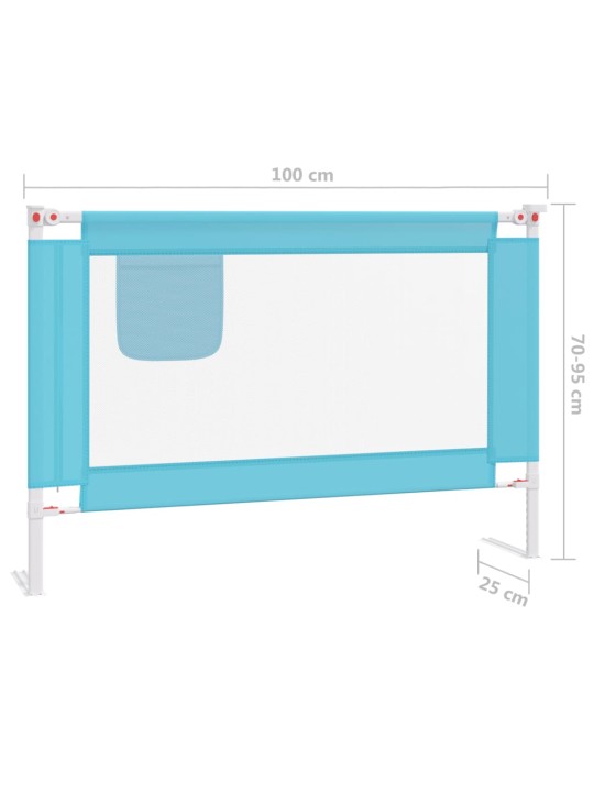 Dětská zábrana k postýlce modrá 100 x 25 cm textil