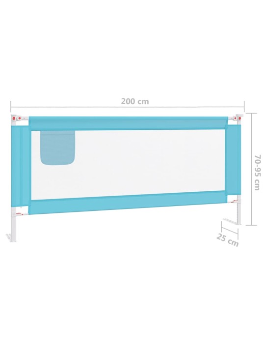 Dětská zábrana k postýlce modrá 200 x 25 cm textil