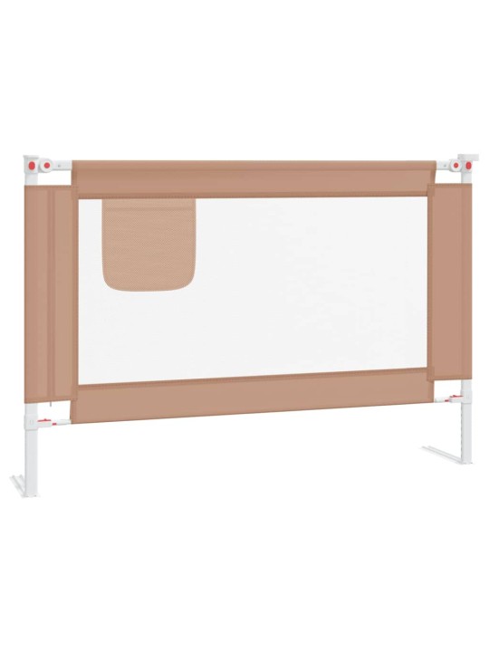 Dětská zábrana k postýlce taupe 100 x 25 cm textil