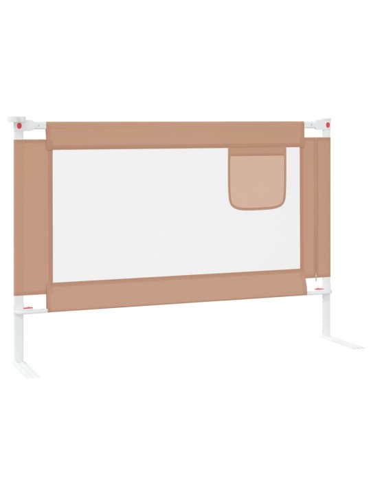 Dětská zábrana k postýlce taupe 100 x 25 cm textil