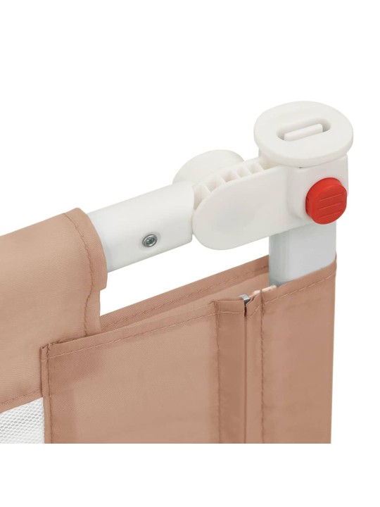 Dětská zábrana k postýlce taupe 100 x 25 cm textil
