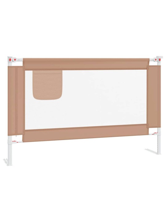 Dětská zábrana k postýlce taupe 120 x 25 cm textil