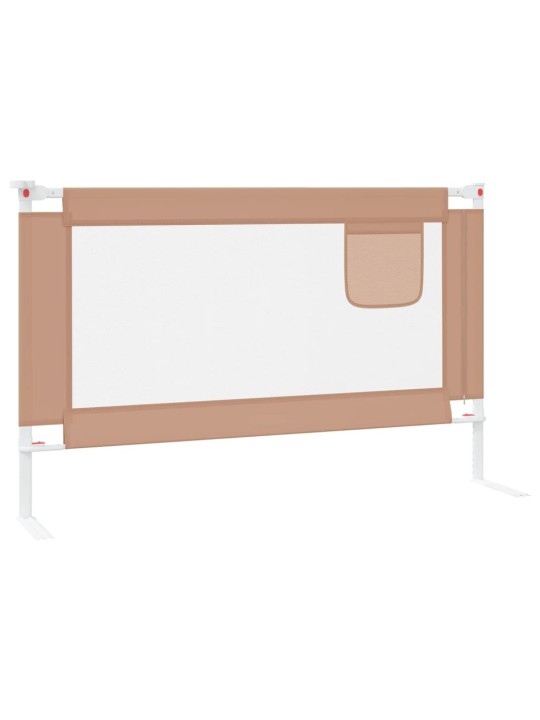 Dětská zábrana k postýlce taupe 120 x 25 cm textil