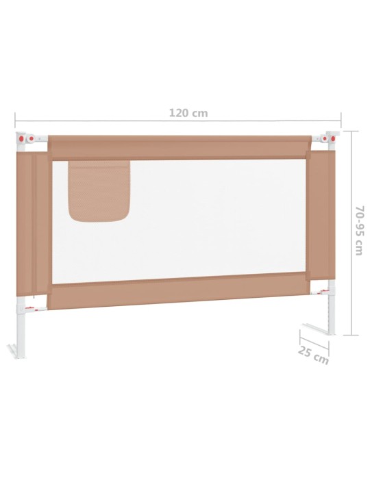 Dětská zábrana k postýlce taupe 120 x 25 cm textil
