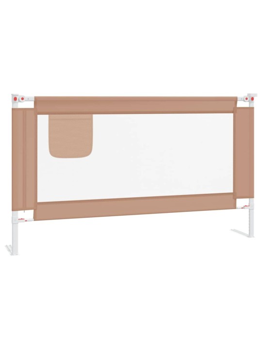 Dětská zábrana k postýlce taupe 140 x 25 cm textil