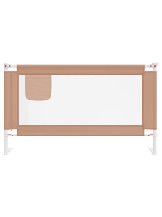 Dětská zábrana k postýlce taupe 140 x 25 cm textil