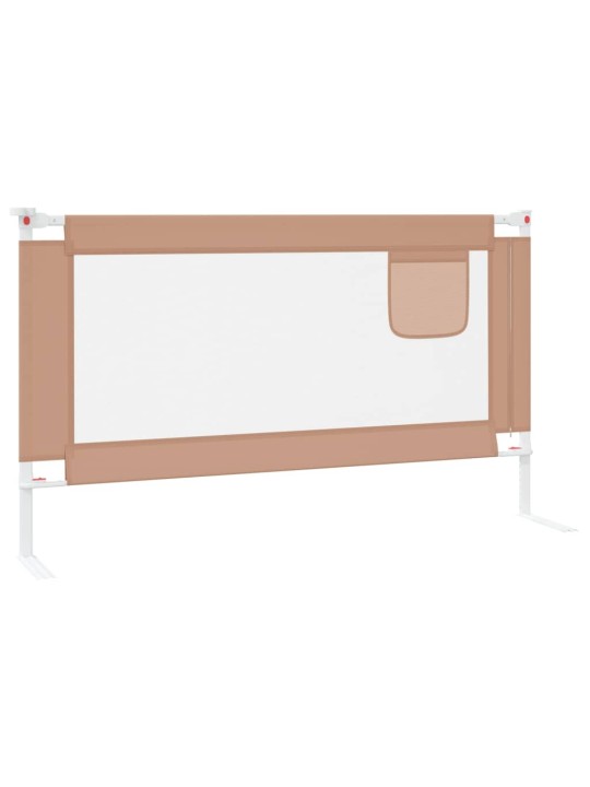 Dětská zábrana k postýlce taupe 140 x 25 cm textil
