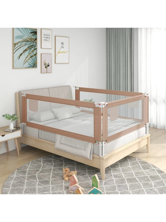 Dětská zábrana k postýlce taupe 140 x 25 cm textil