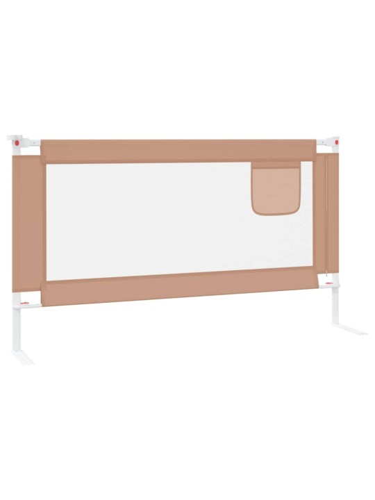 Dětská zábrana k postýlce taupe 150 x 25 cm textil