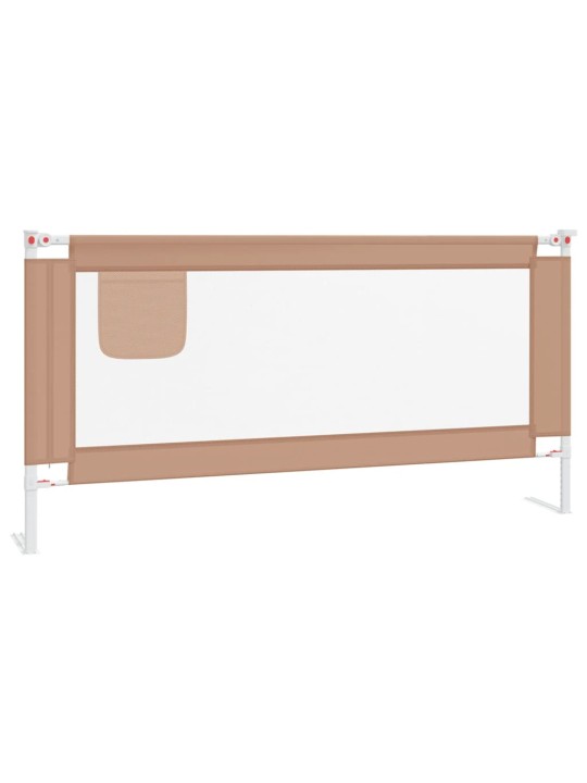 Dětská zábrana k postýlce taupe 180 x 25 cm textil