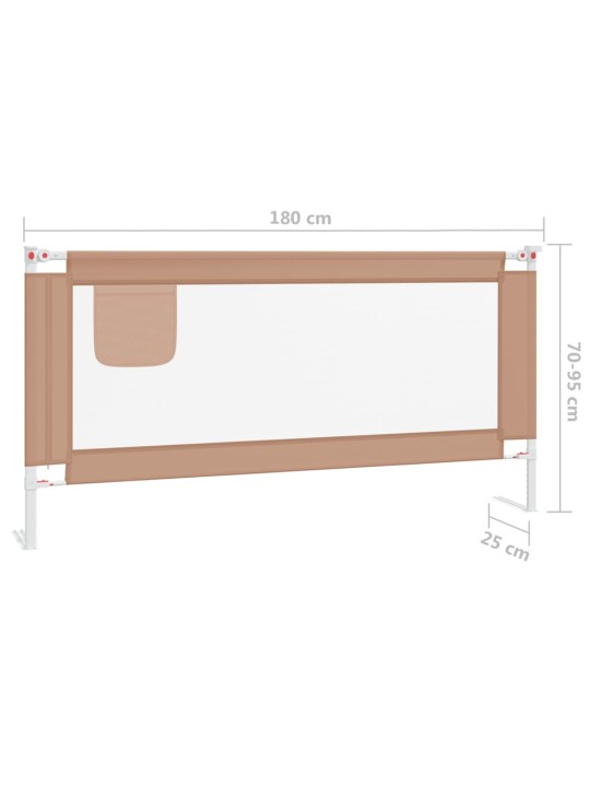 Dětská zábrana k postýlce taupe 180 x 25 cm textil