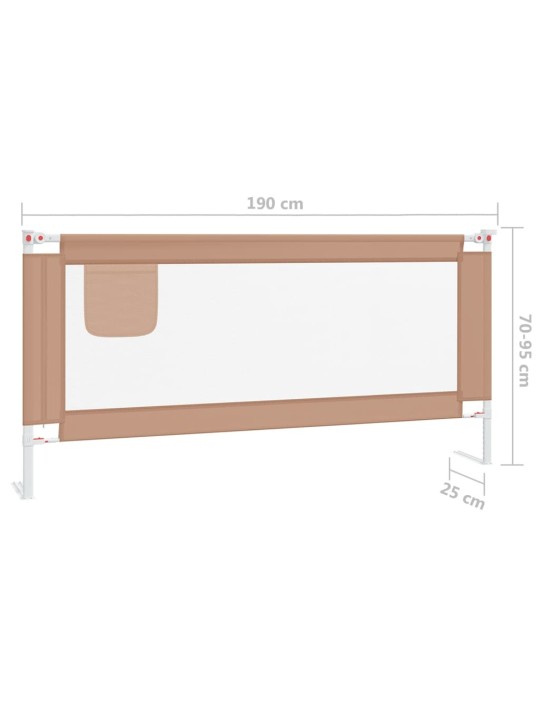 Dětská zábrana k postýlce taupe 190 x 25 cm textil