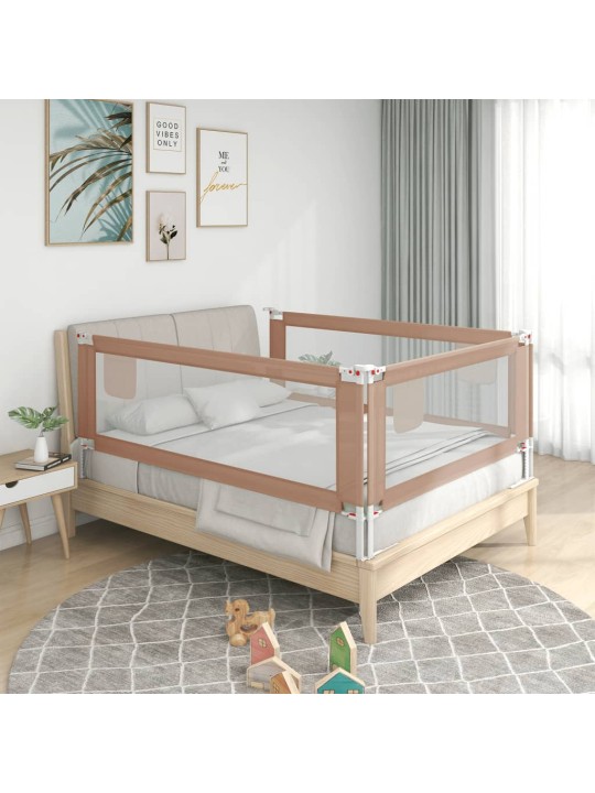 Dětská zábrana k postýlce taupe 190 x 25 cm textil