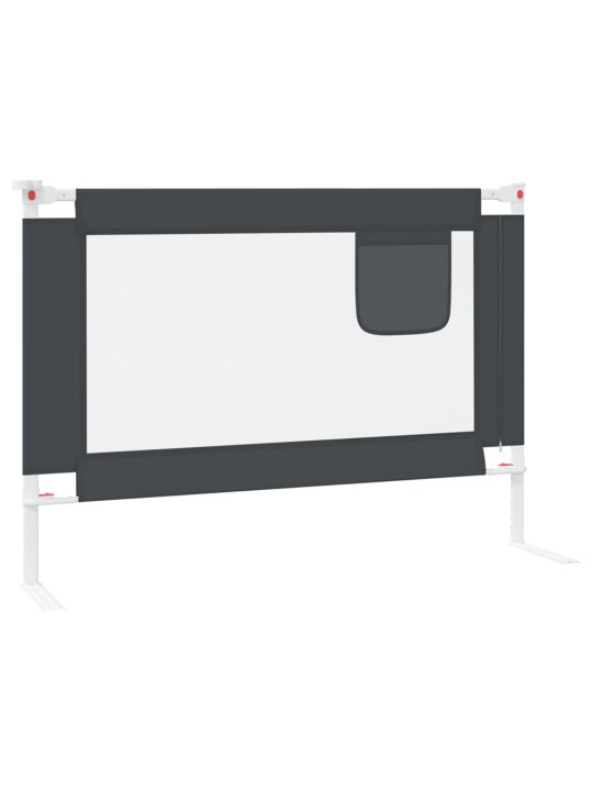 Dětská zábrana k postýlce tmavě šedá 90 x 25 cm textil