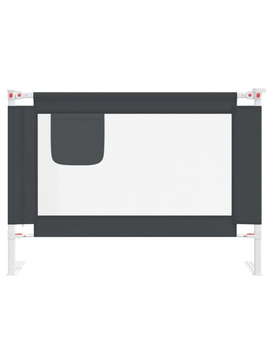 Dětská zábrana k postýlce tmavě šedá 90 x 25 cm textil