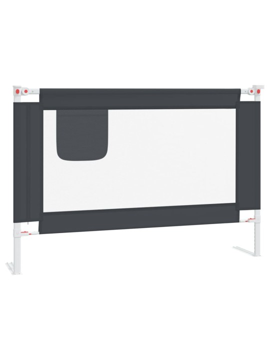 Dětská zábrana k postýlce tmavě šedá 100 x 25 cm textil