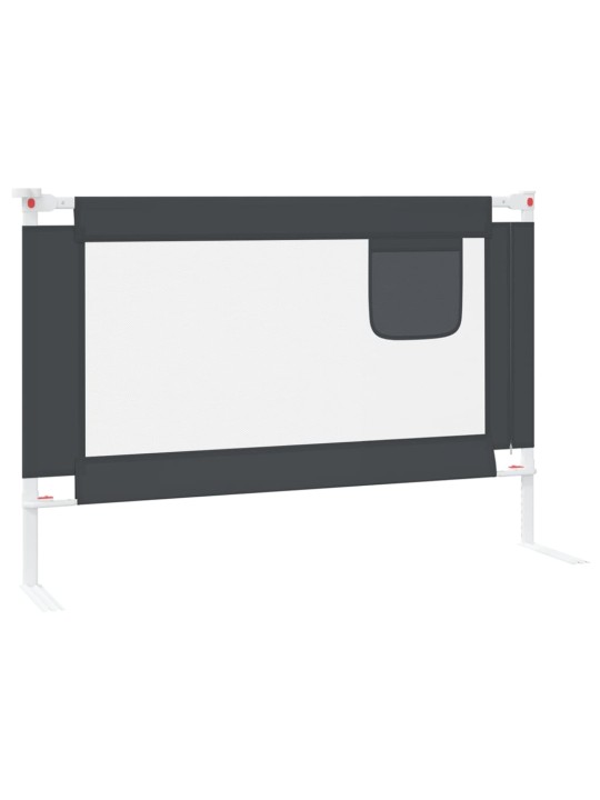 Dětská zábrana k postýlce tmavě šedá 100 x 25 cm textil