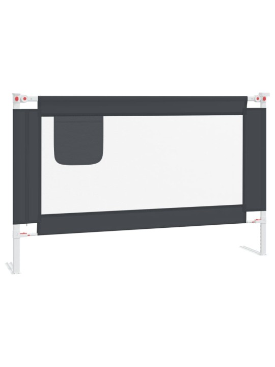 Dětská zábrana k postýlce tmavě šedá 120 x 25 cm textil