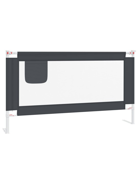 Dětská zábrana k postýlce tmavě šedá 150 x 25 cm textil