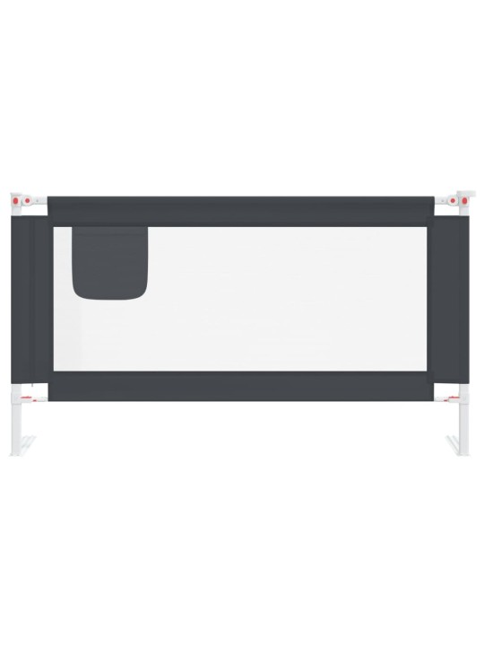 Dětská zábrana k postýlce tmavě šedá 150 x 25 cm textil
